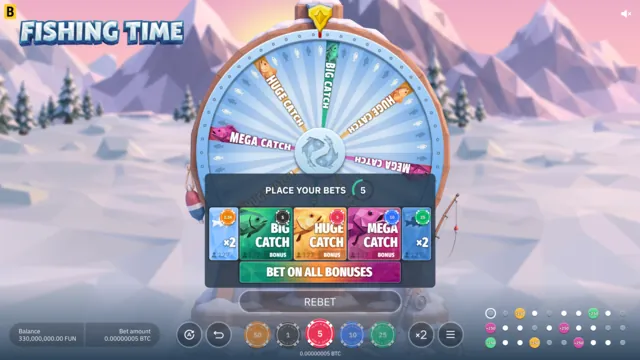 Placing chips on the bet spots in Fishing Time