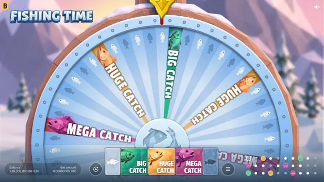 The Fishing Time wheel spinning past its 54 segments